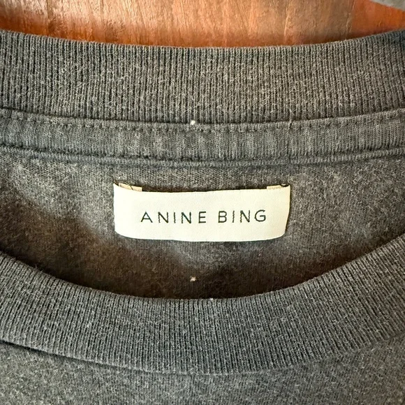 Anine Bing Charcoal Crewneck Sweatshirt - Picture 2 of 3